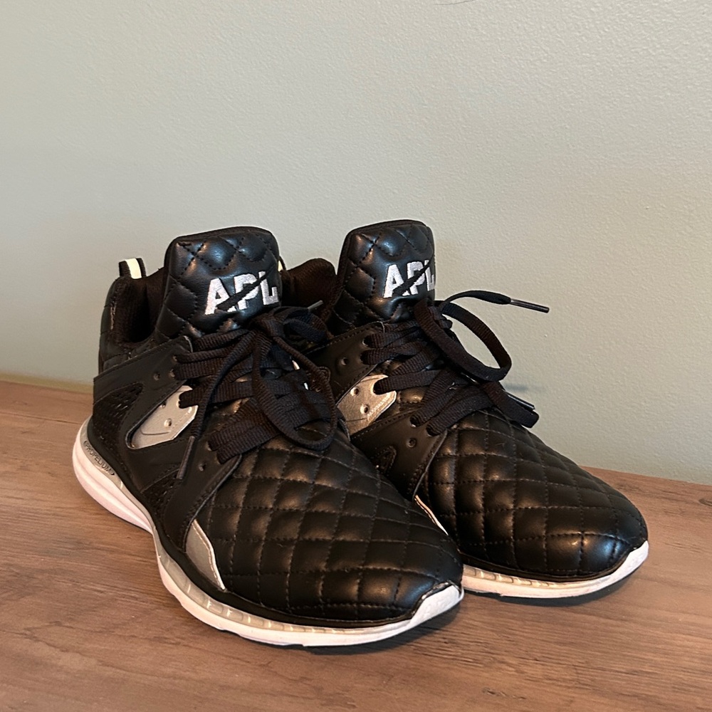 APL Black and Silver Quilted Sneakers